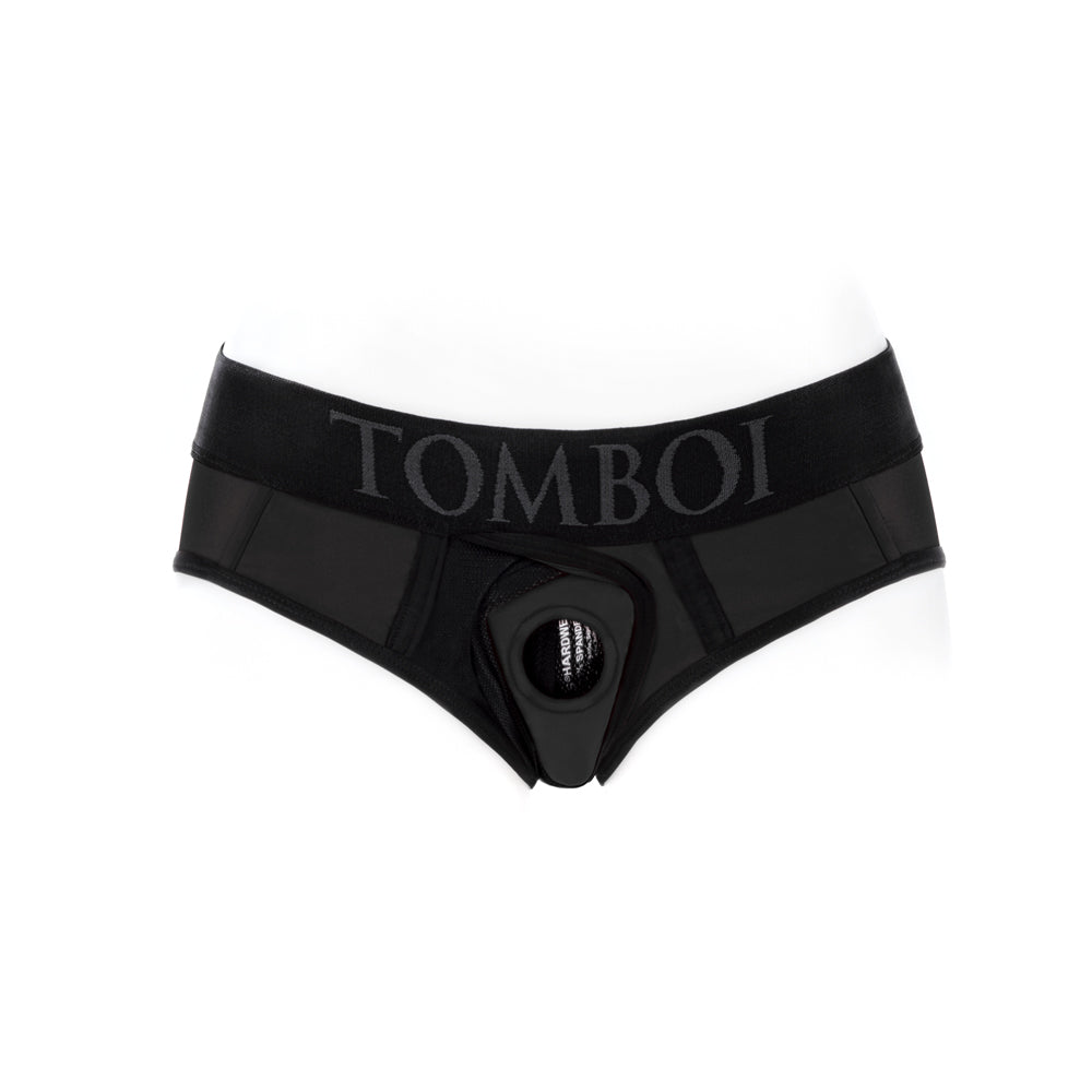 SpareParts Tomboi Cover Brief Style Underwear Harness Nylon Black/Black XL