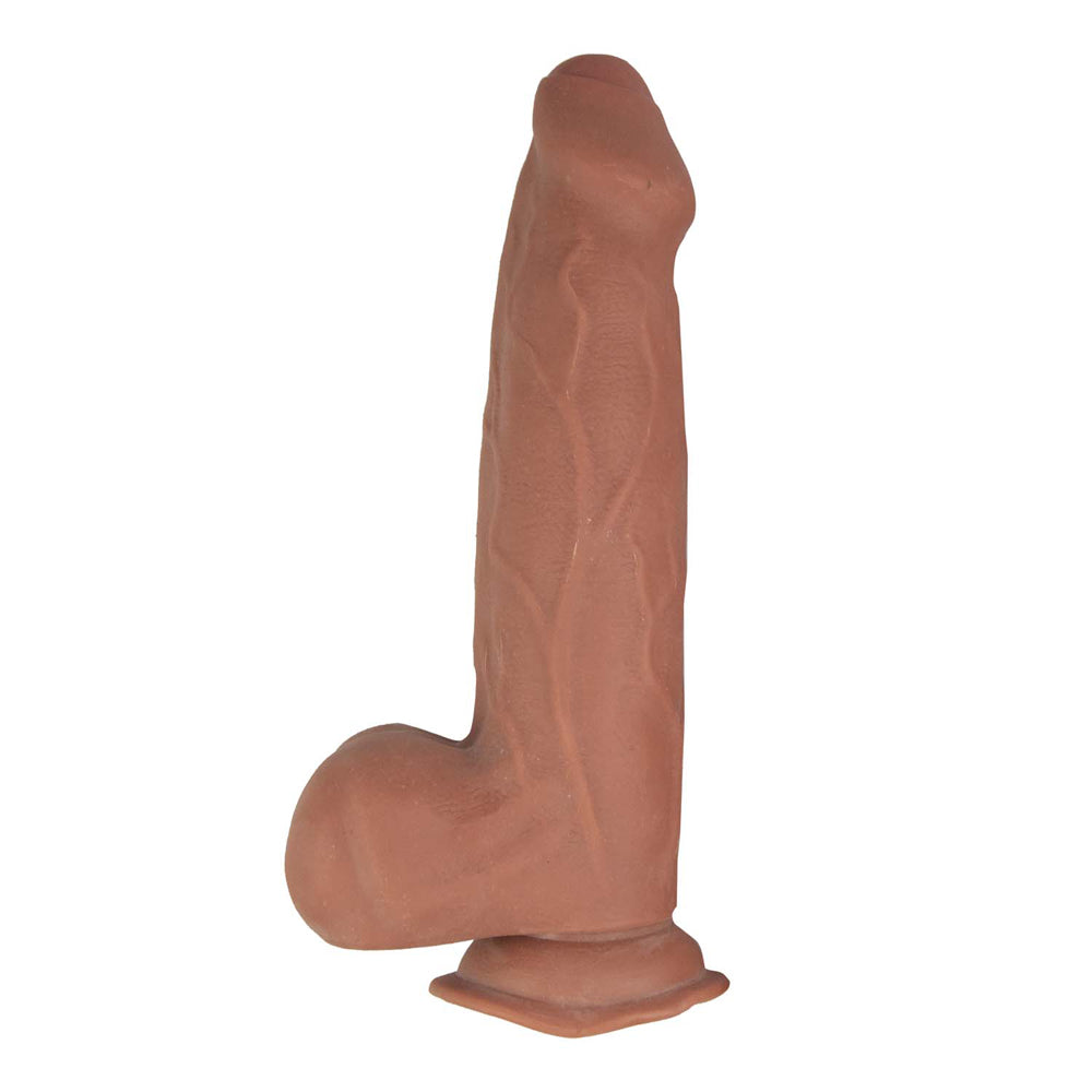 Realcocks Dual Layered Uncut Slider Thick Shaft 9.25 in. Brown - Fantasies Boutique