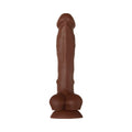 Evolved Real Supple Poseable 8.25 in. Realistic Silicone Dildo With Balls Brown - Fantasies Boutique