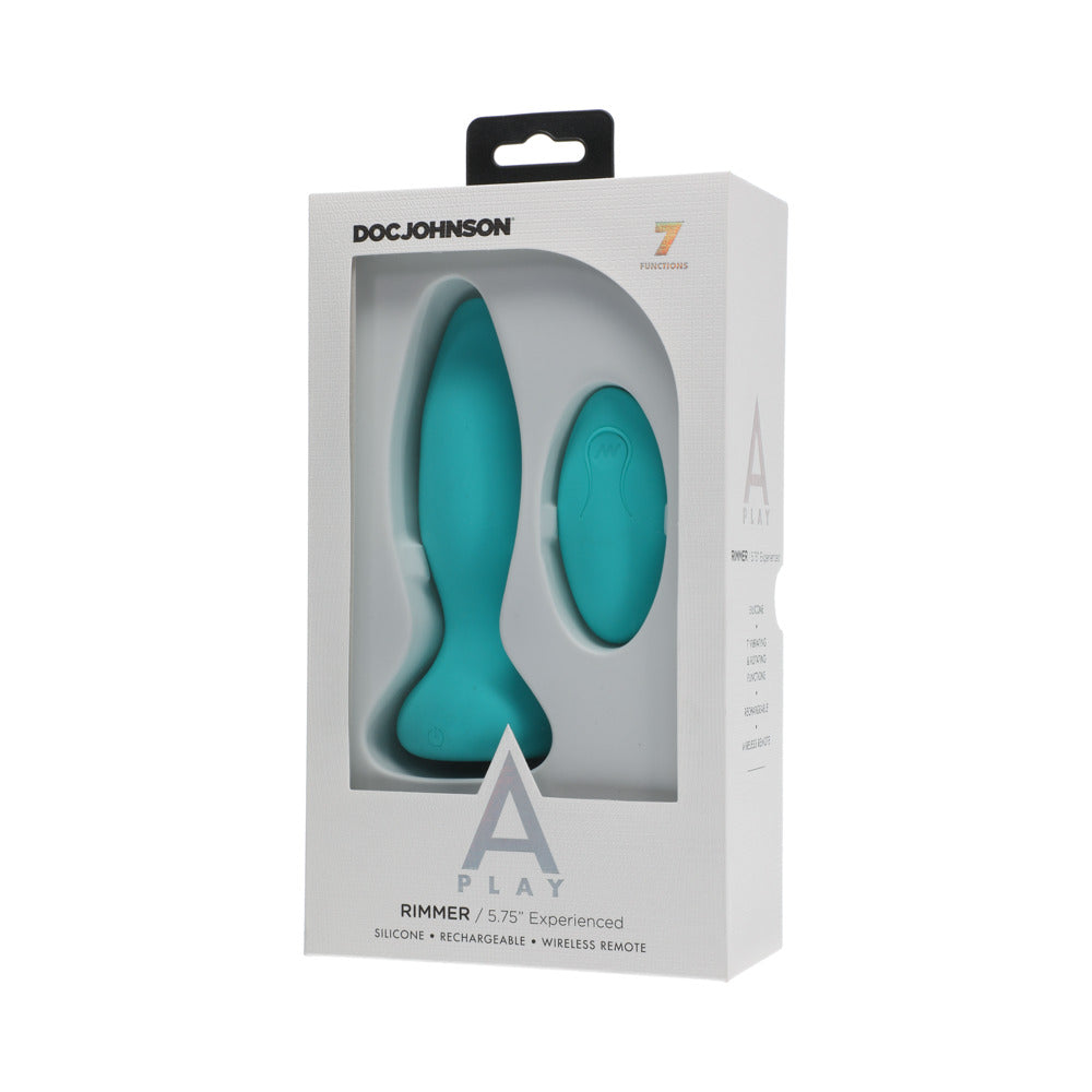 A-Play Rimmer Experienced Rechargeable Silicone Anal Plug with Remote Teal - Fantasies Boutique