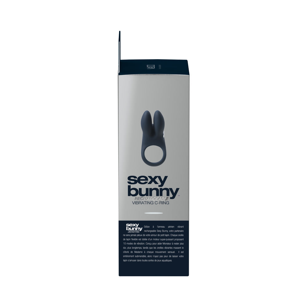 VeDO Sexy Bunny Rechargeable Vibrating C-Ring Black Pearl