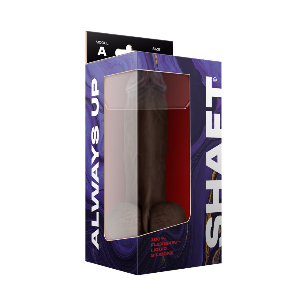 Shaft Model A: 8.5 in. Dual Density Silicone Dildo with Balls Mahogany - Fantasies Boutique