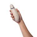 Womanizer Premium 2 Rechargeable Silicone Luxurious Pleasure Air Clitoral Stimulator Warm Gray - Fantasies Boutique