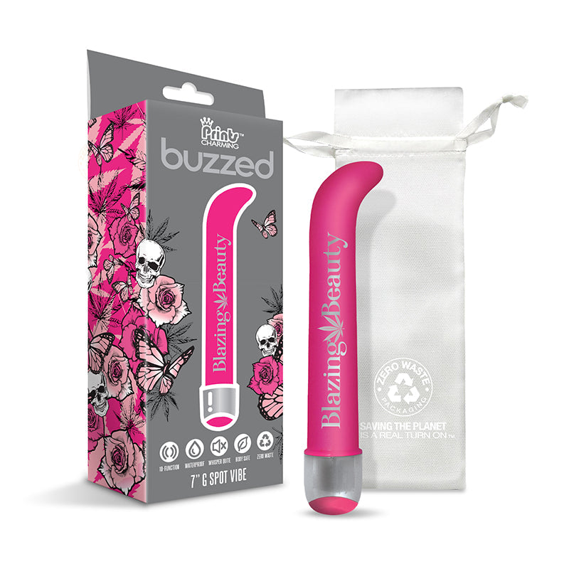 Prints Charming Buzzed 7" G-Spot Vibe - Blazing Beauty - Pink - Fantasies Boutique