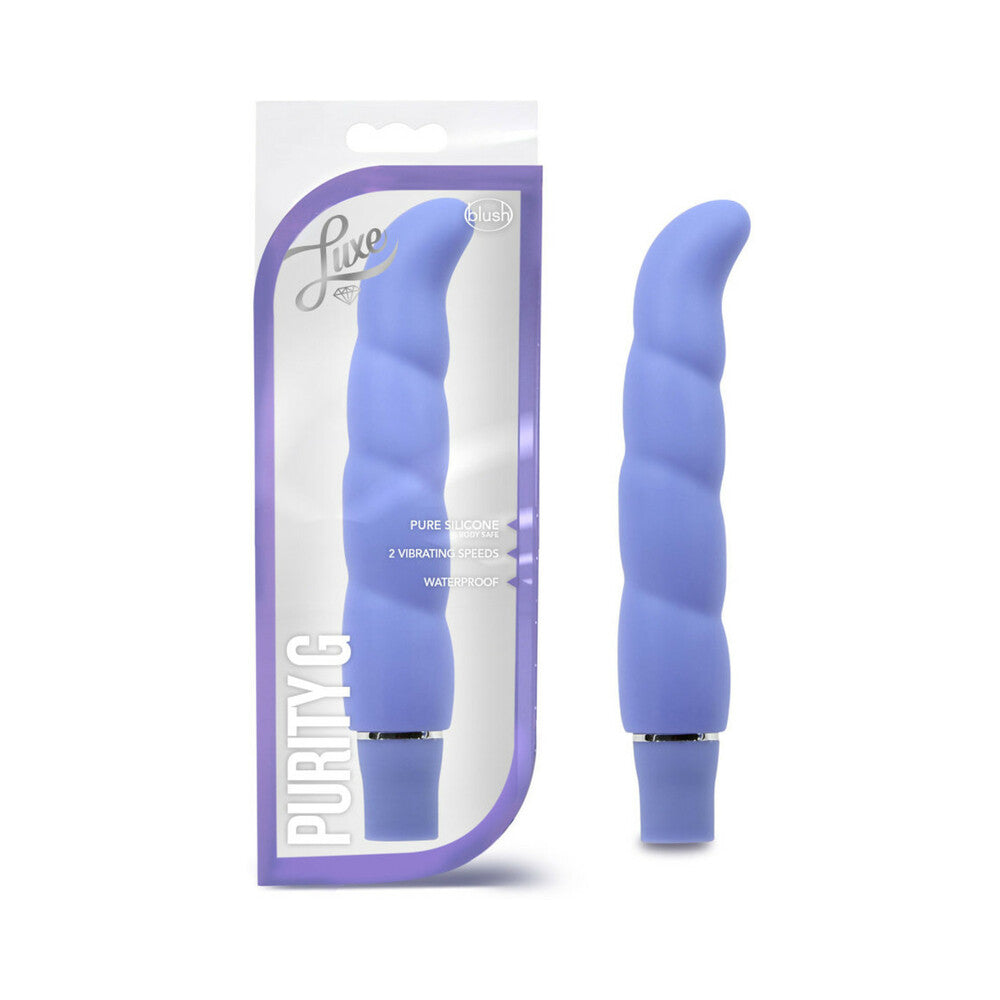 Blush Luxe Purity G Silicone Slimline G-Spot Vibrator Periwinkle - Fantasies Boutique