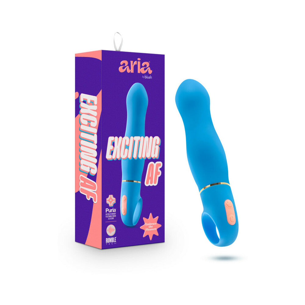 Aria Exciting AF Silicone Vibrator Blue - Fantasies Boutique