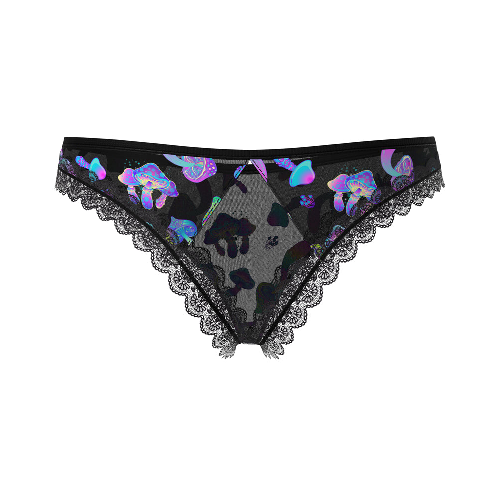 Magic Silk Hazy Dayz Crotchless Panty with Open Back Mushroom S/M