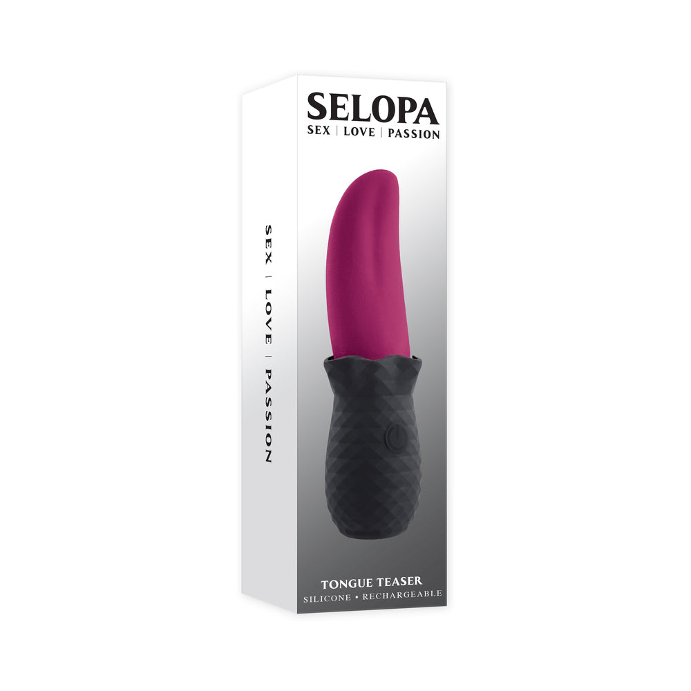 Selopa Tongue Teaser Vibe Rechargeable Silicone Pink Black - Fantasies Boutique
