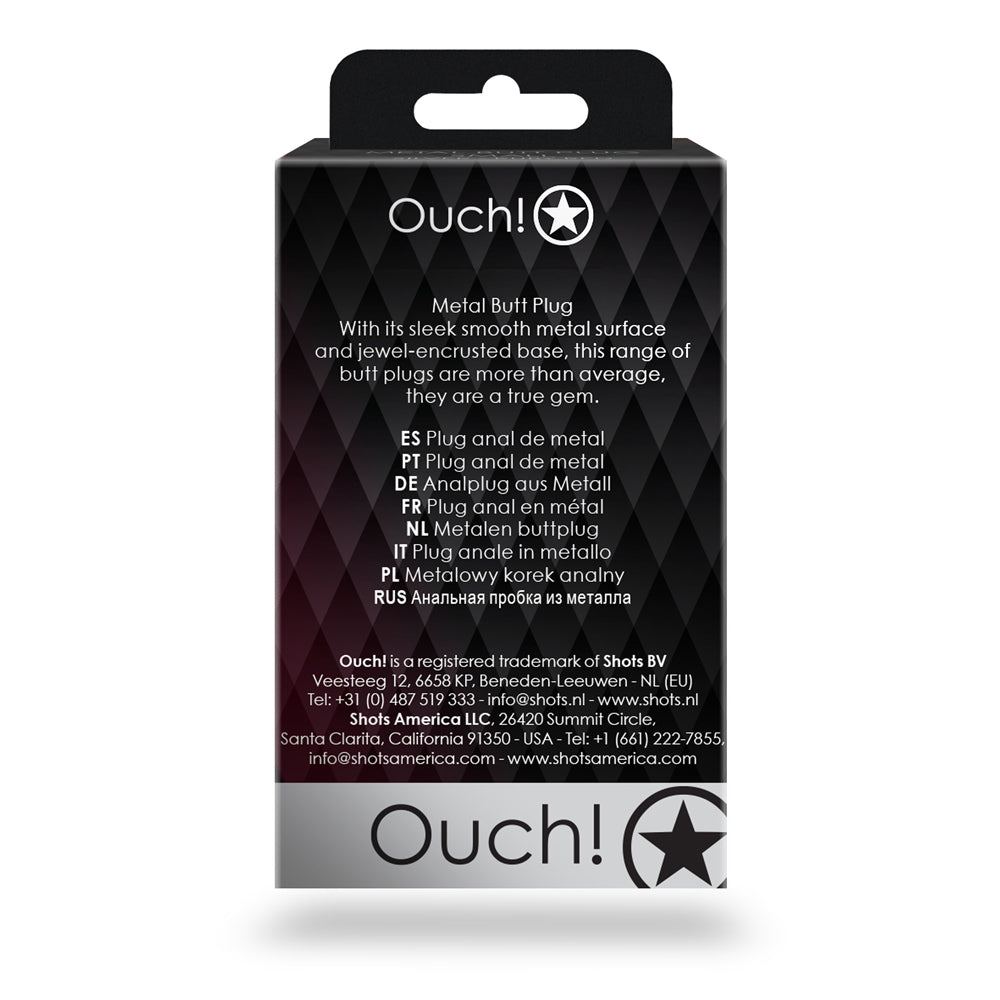 Shots Ouch! Heart Gem Butt Plug Small Silver/Rubellite Pink - Fantasies Boutique