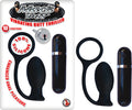 Mack Tuff Vibrating Butt Thriller Silicone Multispeed Cock Ring And Anal Plug (Black) - Fantasies Boutique