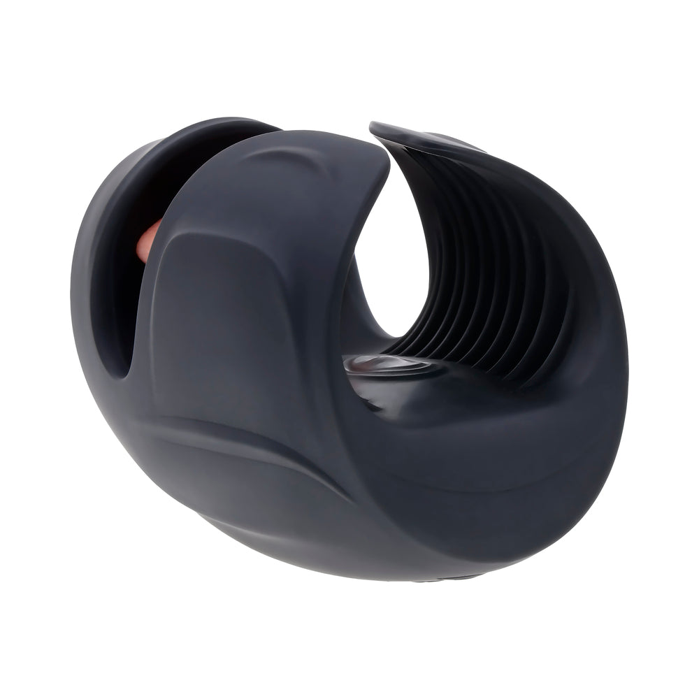 Zero Tolerance Lick The Tip Rechargeable Vibrating Thumping Stroker Silicone Black - Fantasies Boutique