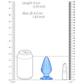 RealRock Crystal Clear 3.5 in. Anal Plug Blue - Fantasies Boutique