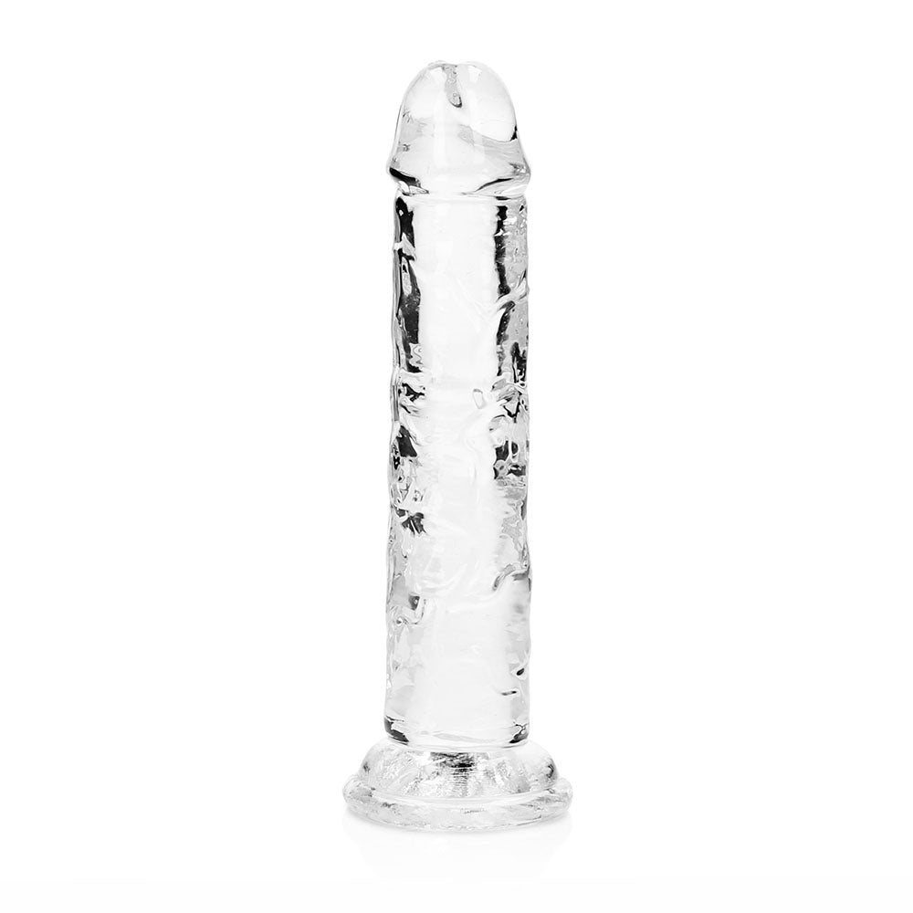 RealRock Crystal Clear Straight 6 in. Dildo Without Balls Clear - Fantasies Boutique
