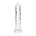 RealRock Crystal Clear Straight 6 in. Dildo Without Balls Clear - Fantasies Boutique