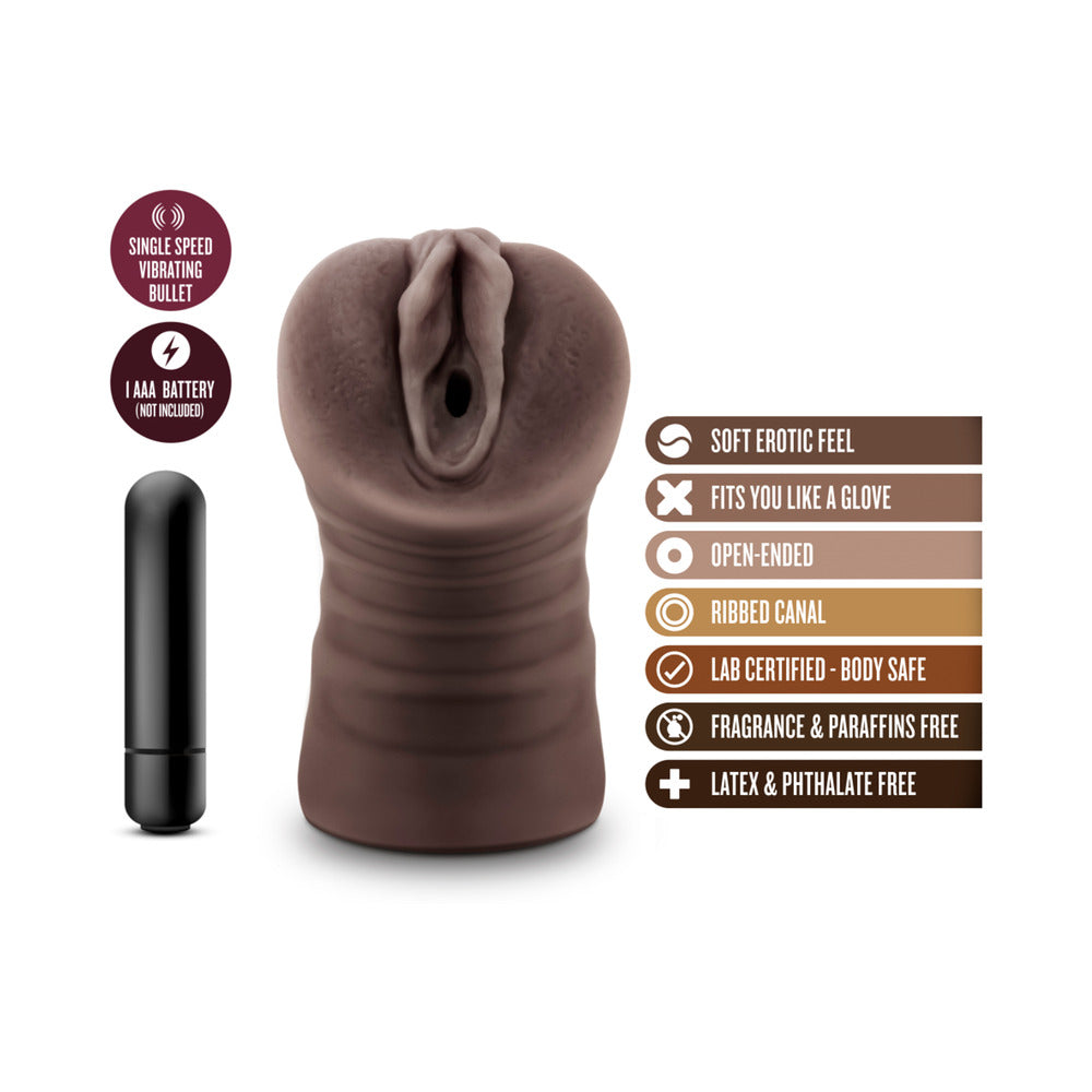 Hot Chocolate Brianna Vagina Stroker with Bullet Vibrator Brown - Fantasies Boutique