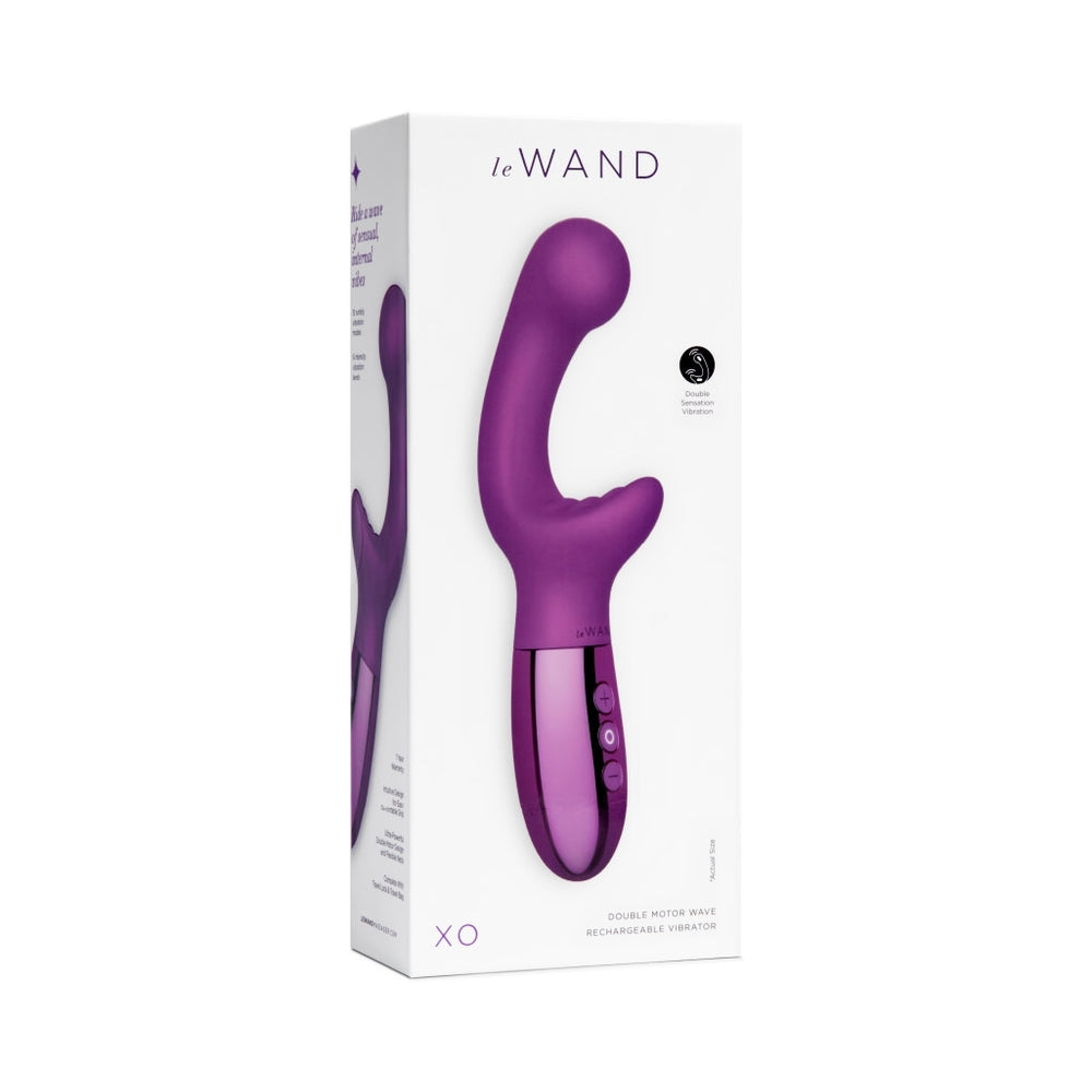 Le Wand XO Rechargeable Double-Motor Wave Silicone Dual Stimulation Vibrator Dark Cherry - Fantasies Boutique