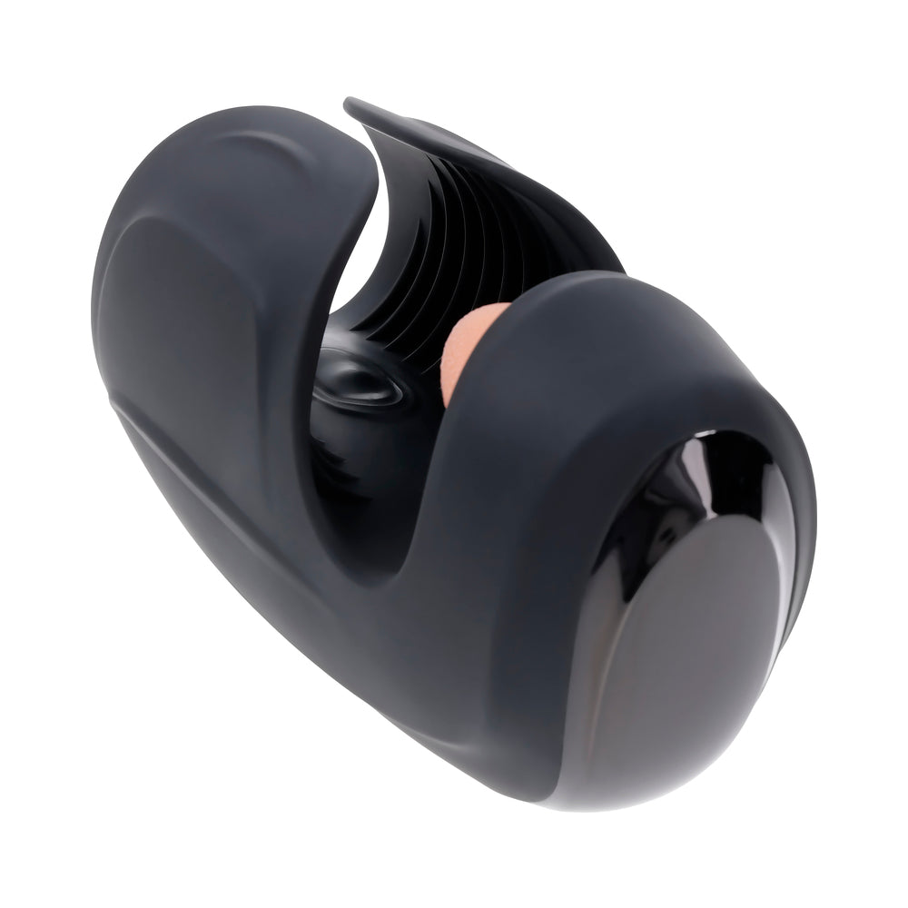 Zero Tolerance Lick The Tip Rechargeable Vibrating Thumping Stroker Silicone Black - Fantasies Boutique