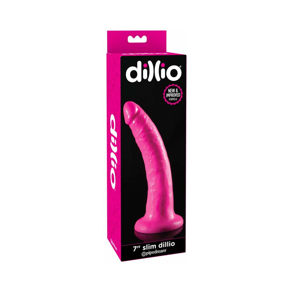 Pipedream Dillio 7 in. Slim Realistic Dildo With Suction Cup Pink - Fantasies Boutique