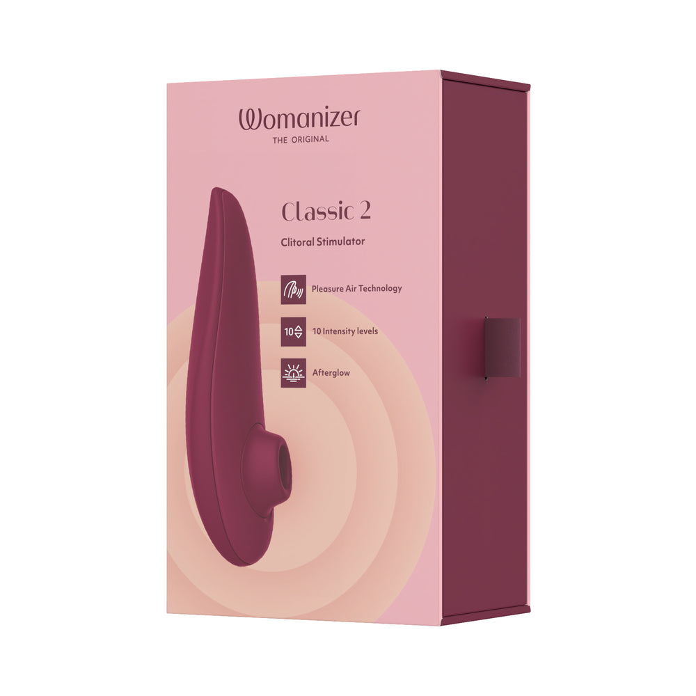 Womanizer Classic 2 Rechargeable Silicone Pleasure Air Clitoral Stimulator Bordeaux - Fantasies Boutique