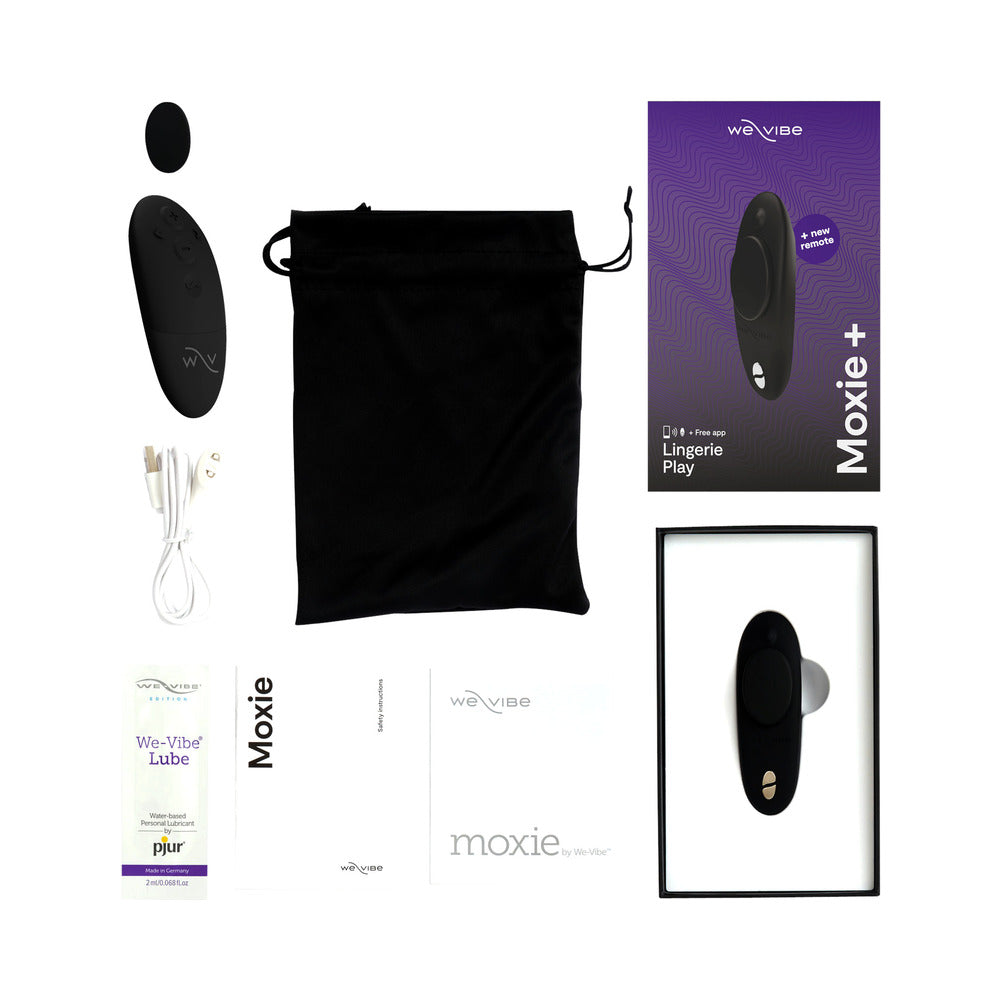 We-Vibe Moxie+ Rechargeable Remote-Controlled Silicone Wearable Clitoral Vibrator Black - Fantasies Boutique