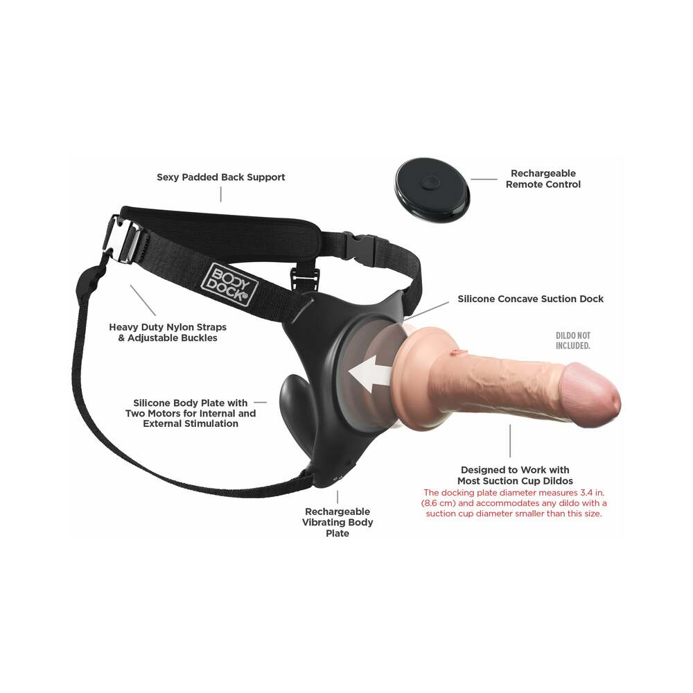 Body Dock G-Spot Pro Vibrating Silicone Strap-On Harness - Fantasies Boutique