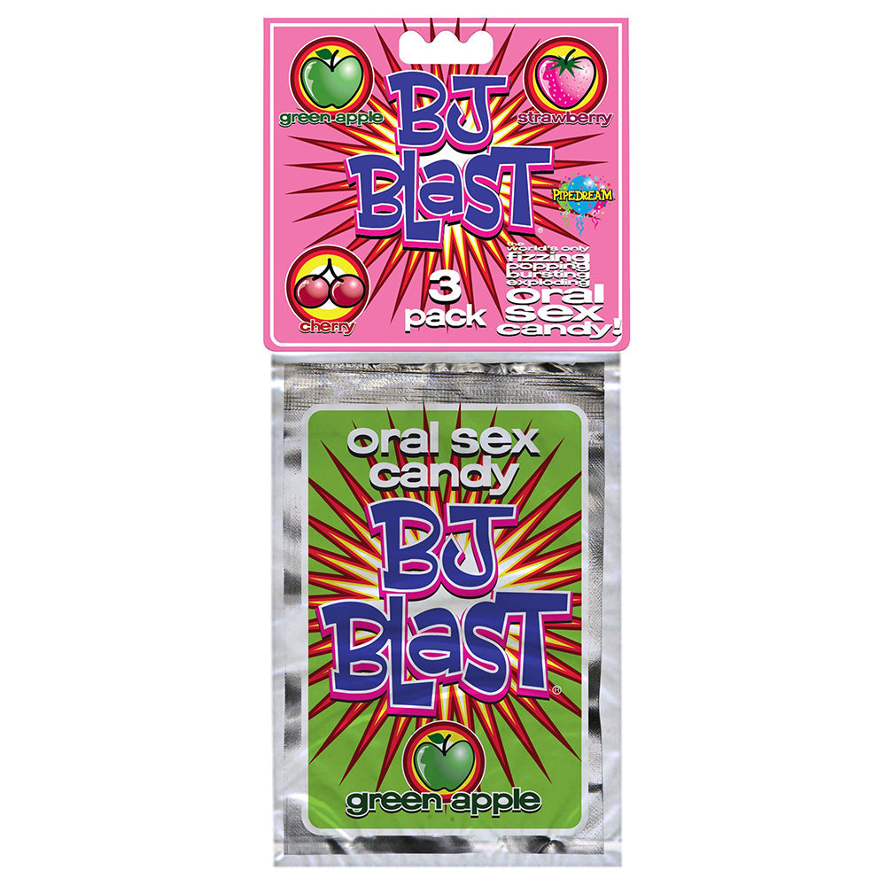 BJ Blast Oral Sex Candy 3-Pack (Strawberry, Cherry & Green Apple) - Fantasies Boutique