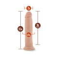 Au Naturel 9.5 in. Magnum Dong Posable Dual Density Dildo Beige - Fantasies Boutique