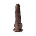 King Cock 6 in. Cock With Balls Realistic Suction Cup Dildo Brown - Fantasies Boutique