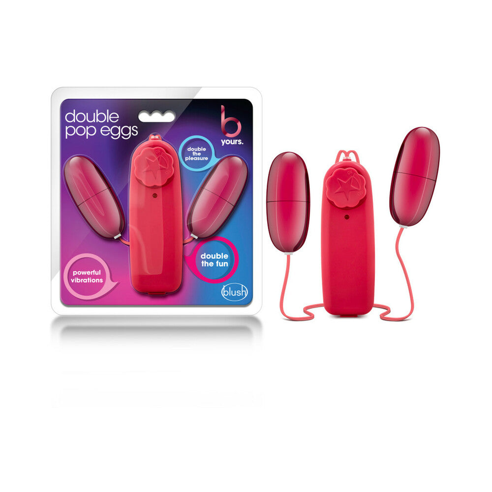 B Yours Double Pop Eggs Remote-Controlled Dual Bullet Vibrator Cerise - Fantasies Boutique
