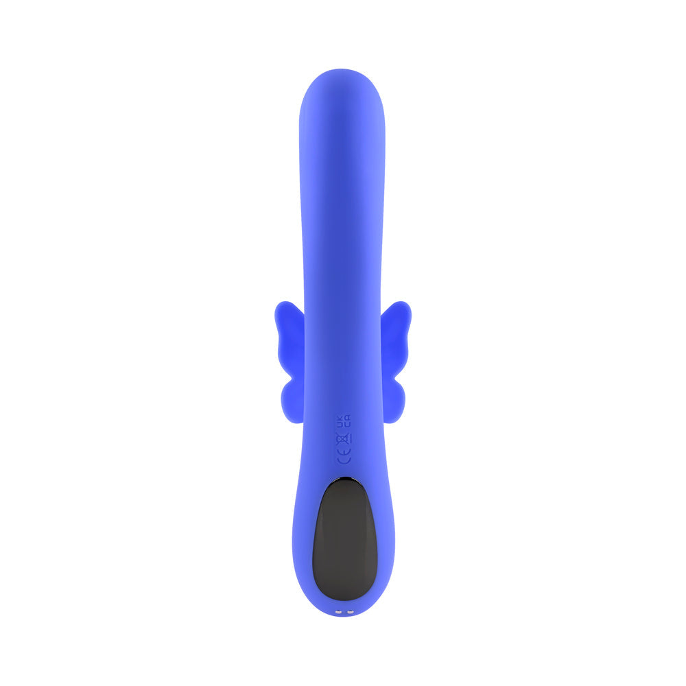 Evolved Butterfly Dreams Rechargeable Dual Stim Vibe Silicone Blue - Fantasies Boutique