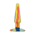 A-Play Groovy Silicone Anal Plug 5 in. Multi-Colored, Yellow - Fantasies Boutique