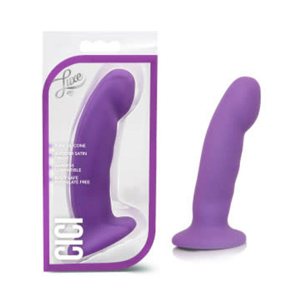 Luxe Cici 6.5 in. Curved Silicone Dildo Purple - Fantasies Boutique