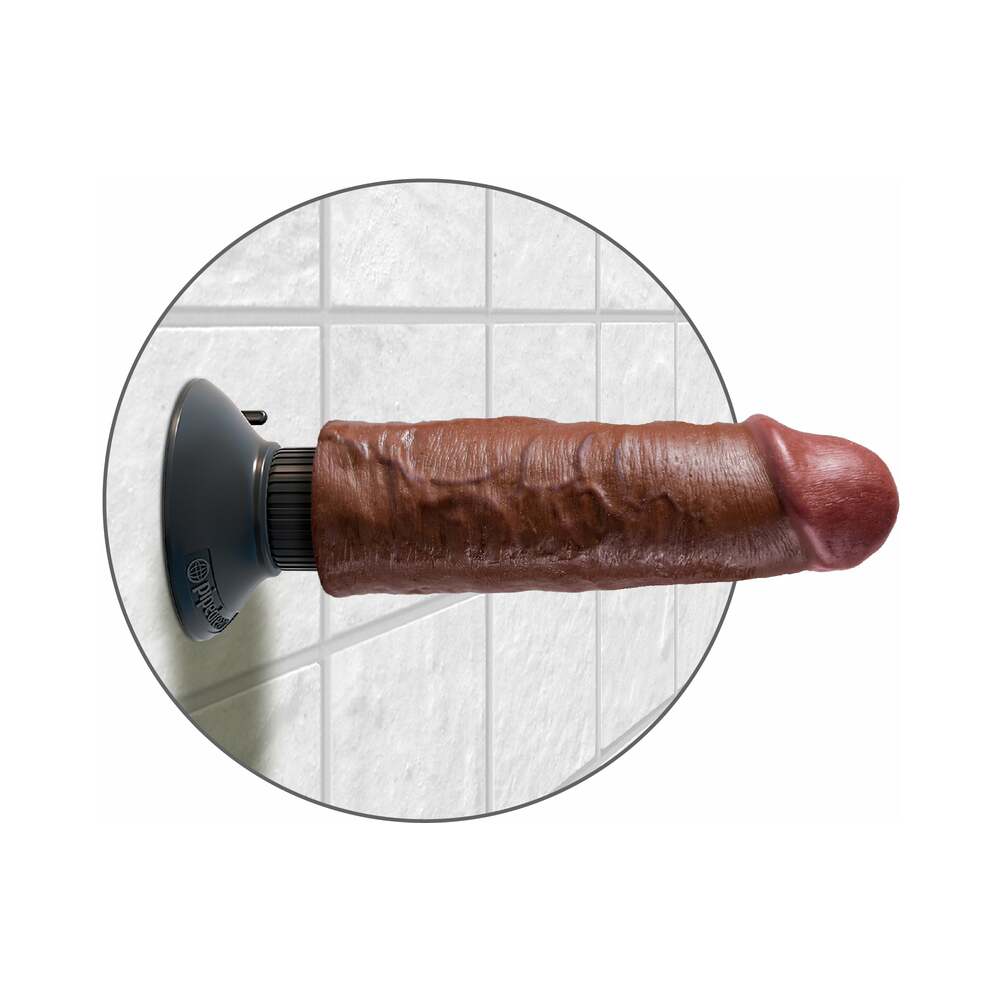 King Cock 6 in. Vibrating Cock Poseable Dildo With Suction Cup Brown - Fantasies Boutique