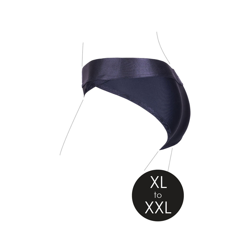 Ouch! Vibrating Strap-on Hipster Black XL/2XL - Fantasies Boutique