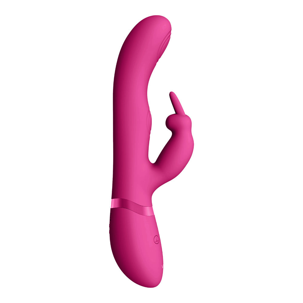 VIVE MAY Rechargeable Dual Pulse-Wave Silicone Rabbit Vibrator Pink - Fantasies Boutique