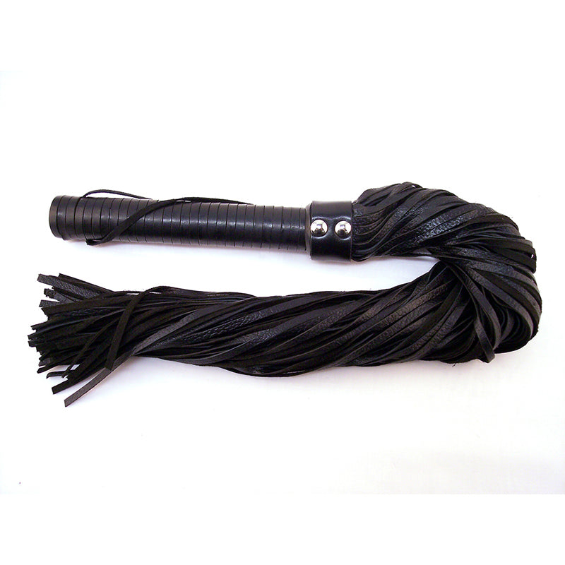 Rouge Flogger, Leather w/Leather Handle Black - Fantasies Boutique