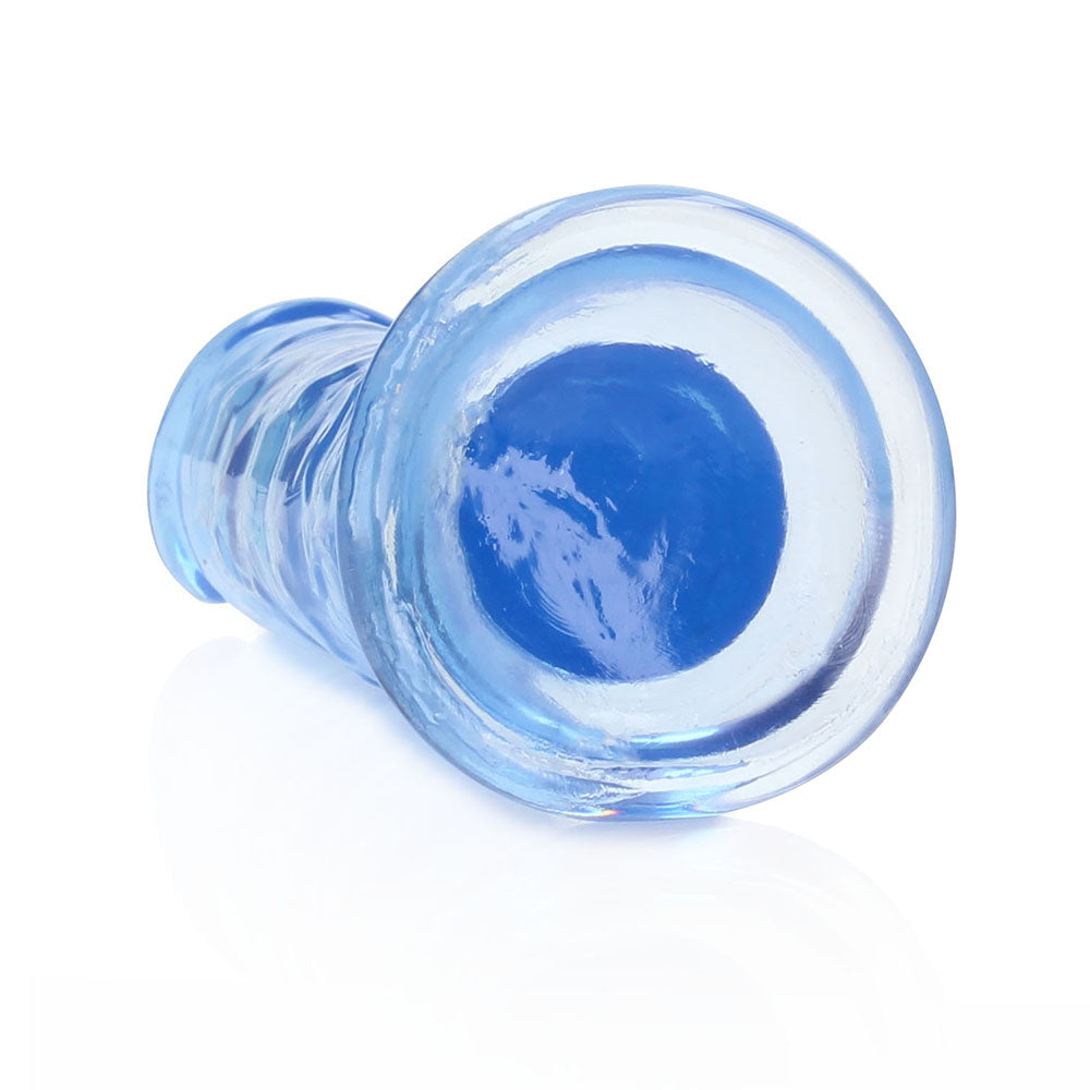 RealRock Crystal Clear Straight 6 in. Dildo Without Balls Blue - Fantasies Boutique