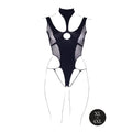 Le Desir Shade Cyllene XLVIII Bodysuit with Turtleneck Black Queen Size - Fantasies Boutique