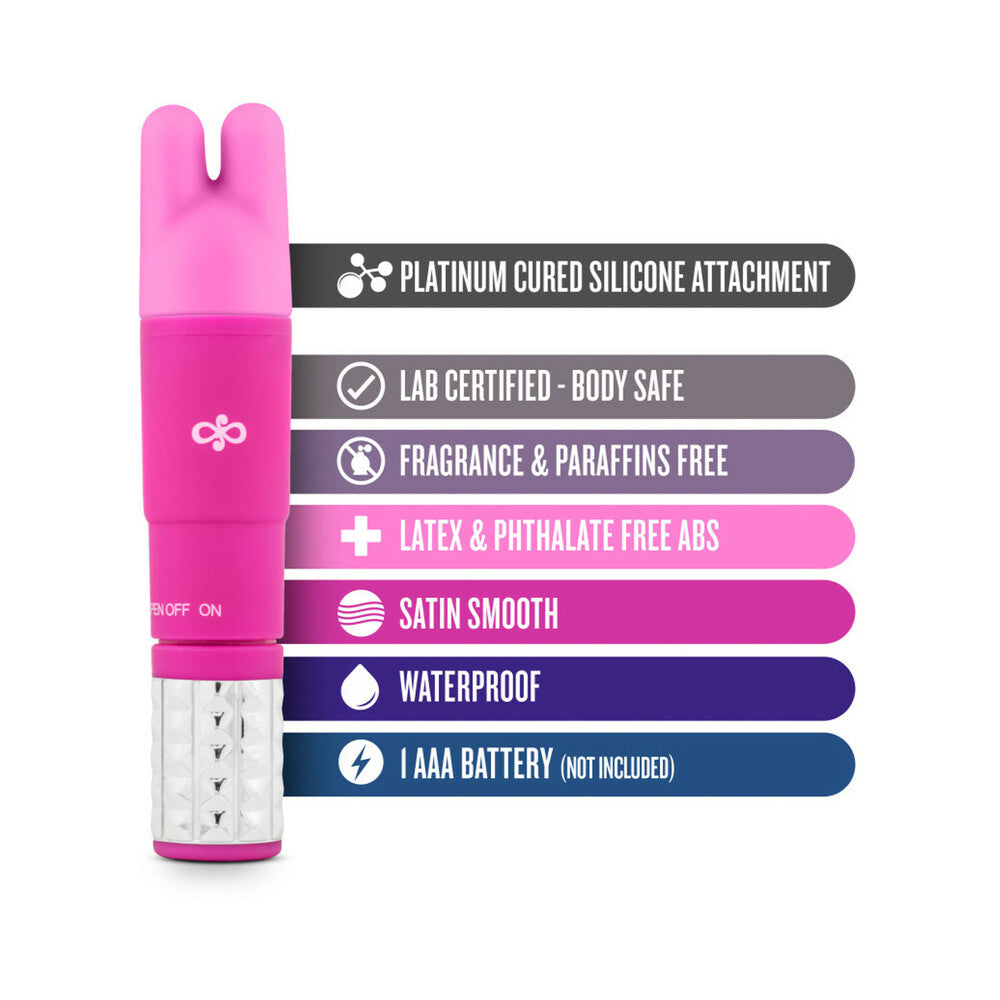 Rose Revitalize Massage Kit with Mini Vibrator & 3 Silicone Attachments Pink - Fantasies Boutique