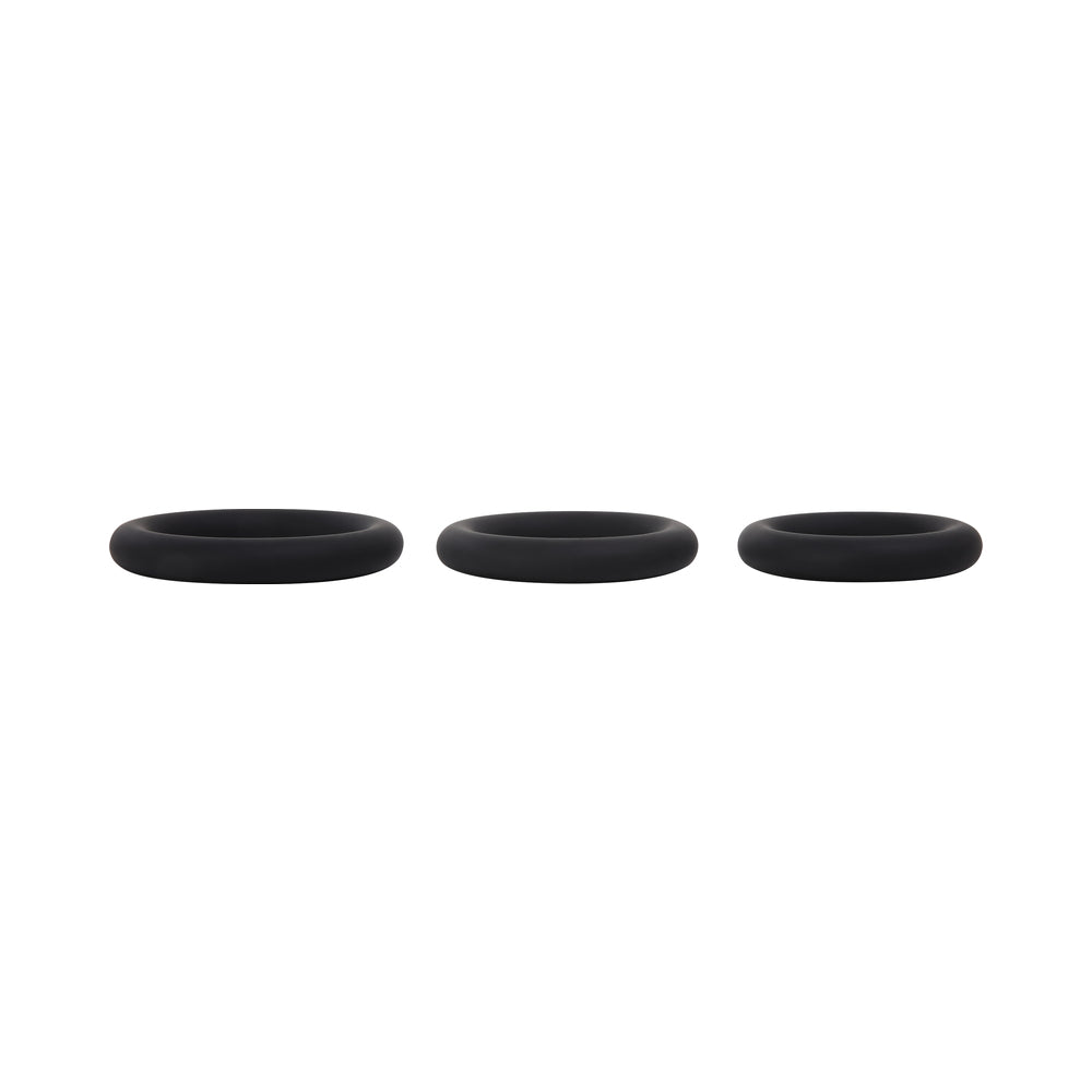 Selopa 3 Ring Circus Cock Ring Set Silicone Black - Fantasies Boutique
