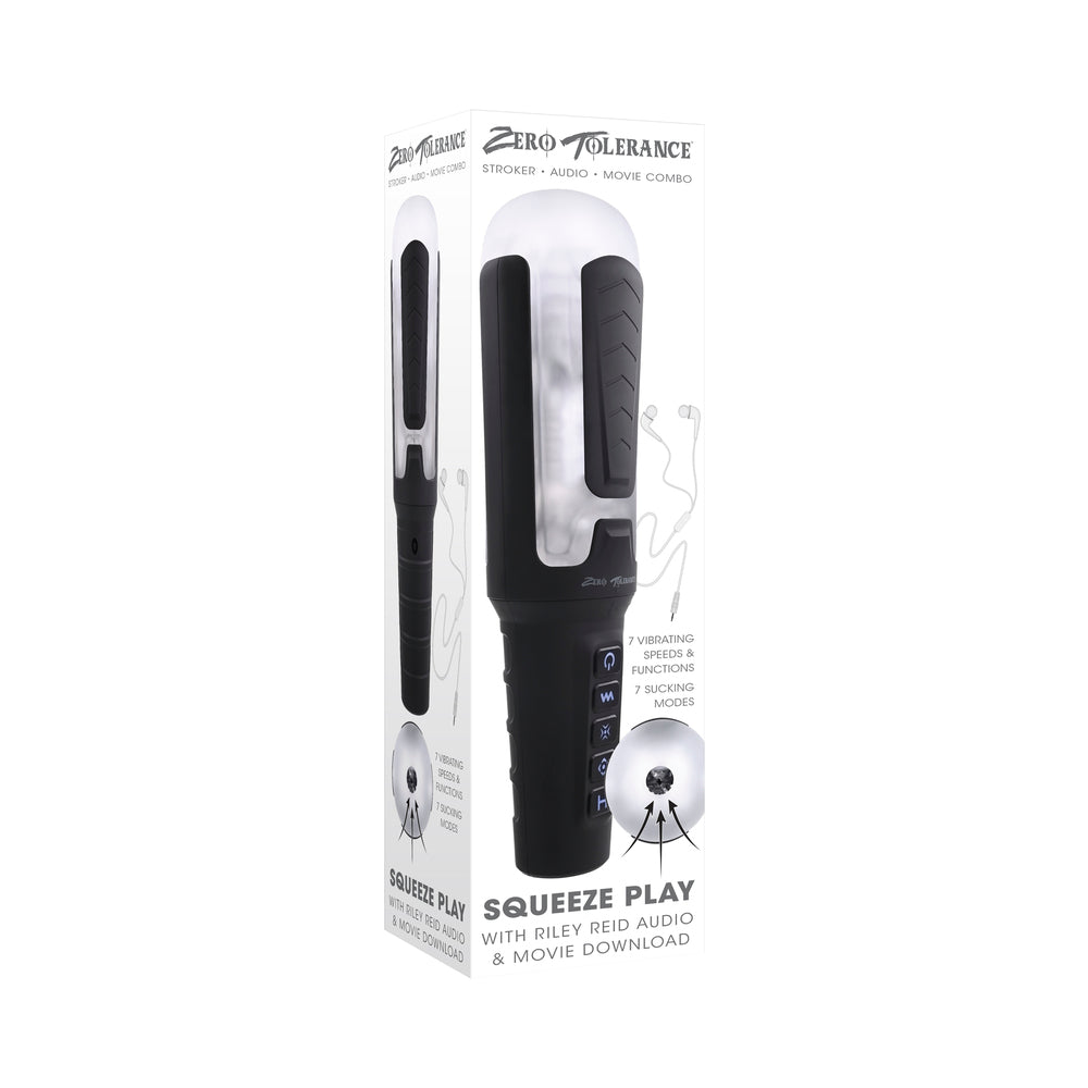 Zero Tolerance Squeeze Play Squeezable Vibrating Suction Stroker with Riley Reid - Fantasies Boutique