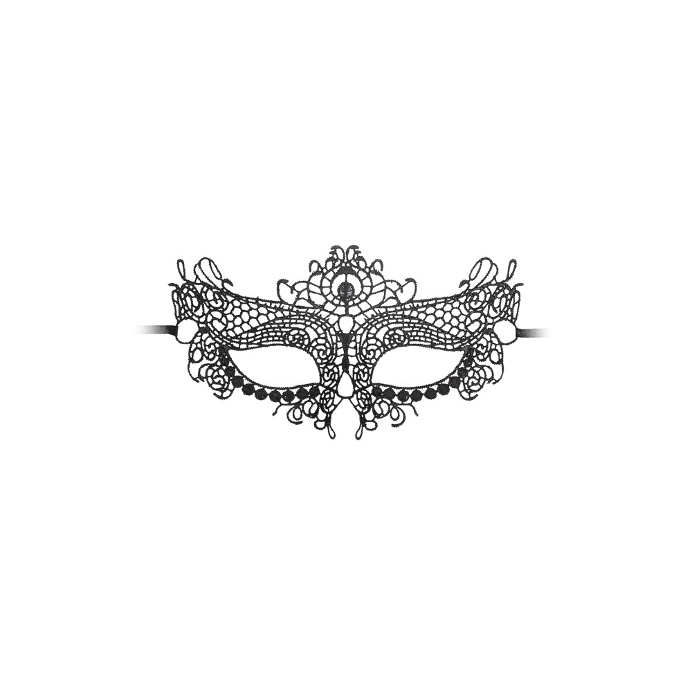 Ouch! Black & White Queen Lace Eye Mask Black - Fantasies Boutique