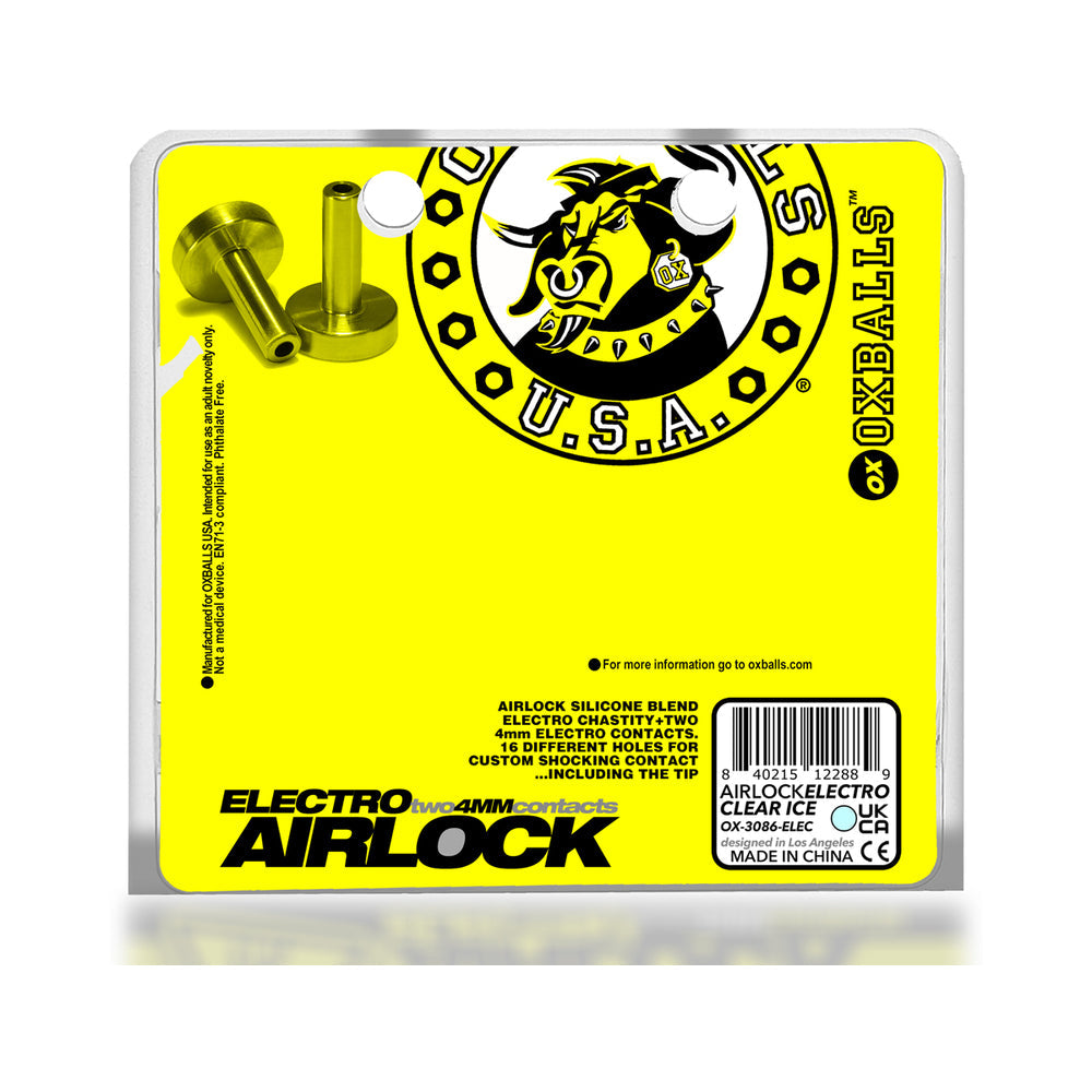 OxBalls Airlock Electro Air-Lite Vented Chastity Clear Ice
