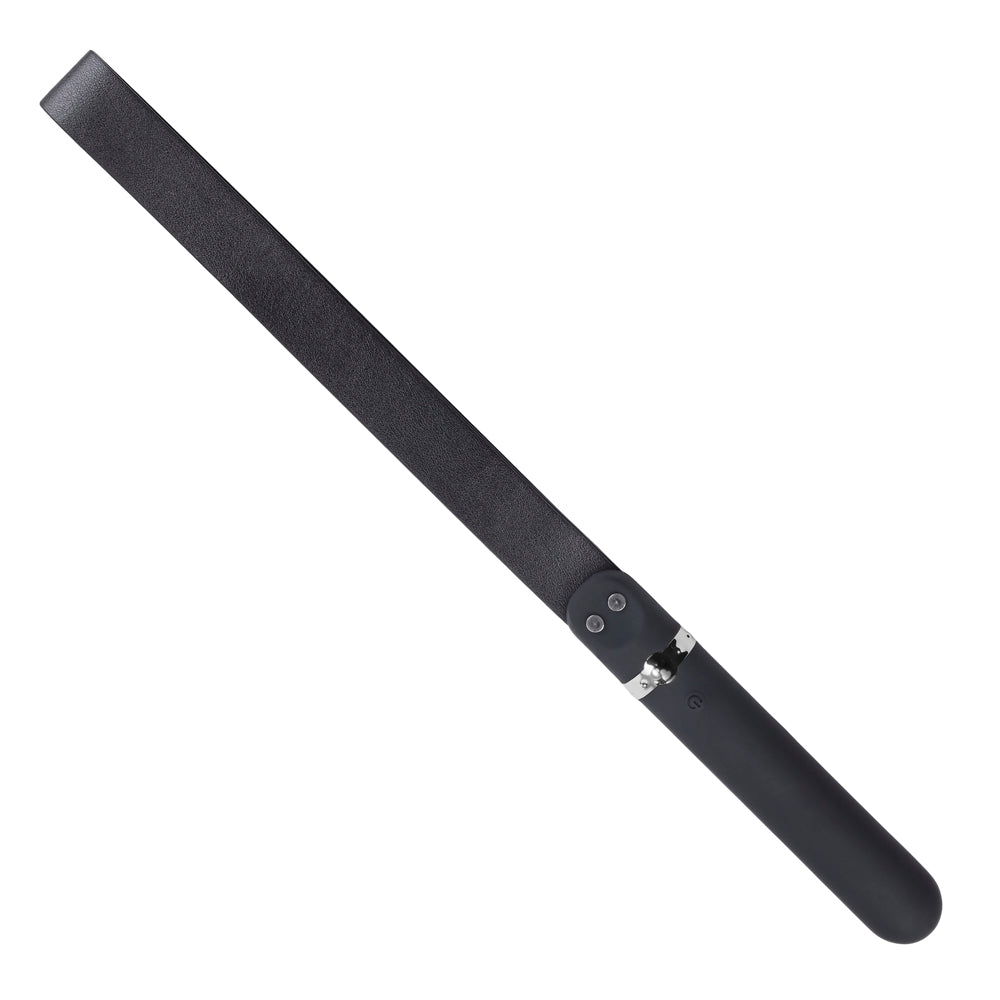 Adam & Eve Spank Me Vibe Rechargeable Silicone Vibrator With Slap Strap End Black - Fantasies Boutique