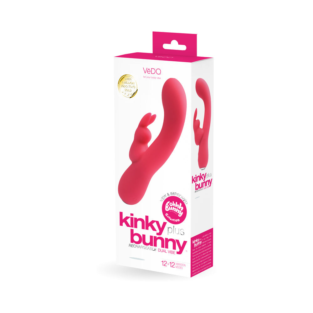 VeDO Kinky Bunny Rechargeable Rabbit Vibrator - Pretty In Pink - Fantasies Boutique