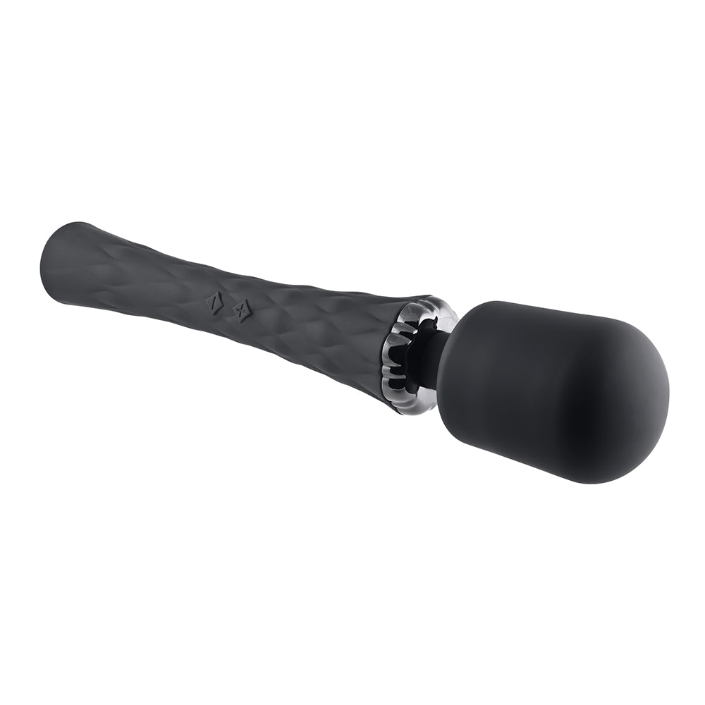 Playboy Royal Rechargeable Silicone Wand Vibrator Black - Fantasies Boutique
