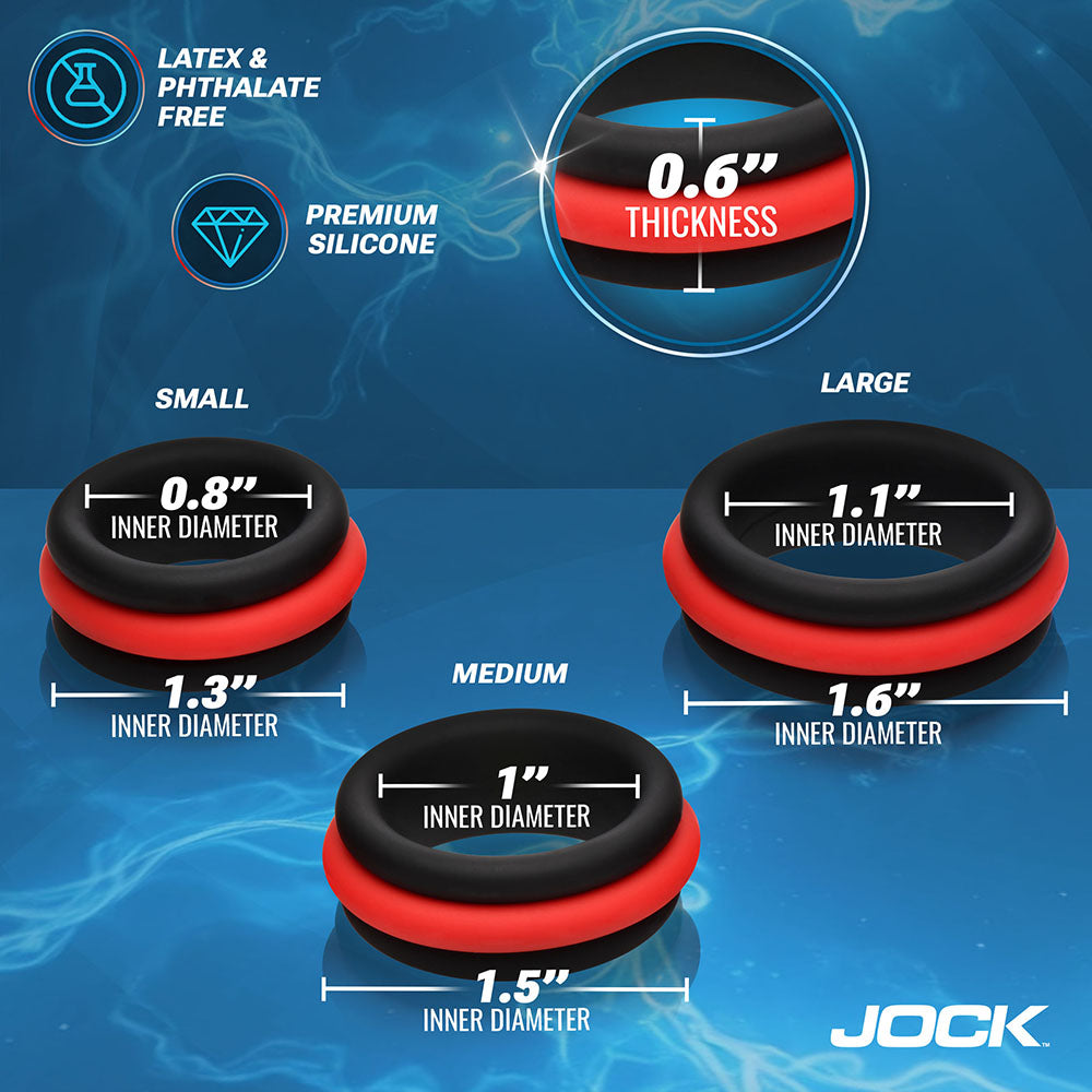JOCK Enhancers Set of 3 - 2-in-1 Silicone C-Rings