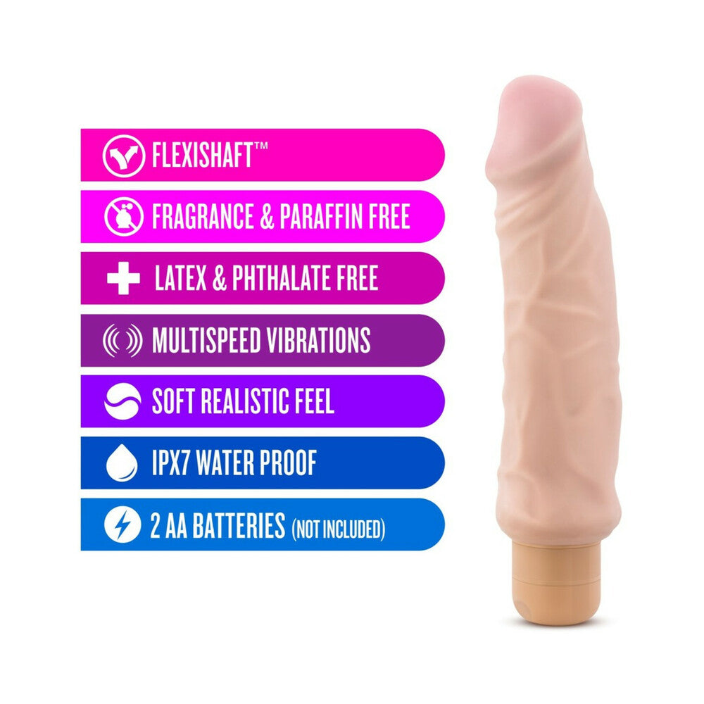 X5 Plus Hard On Realistic 9 in. Vibrating Dildo Beige