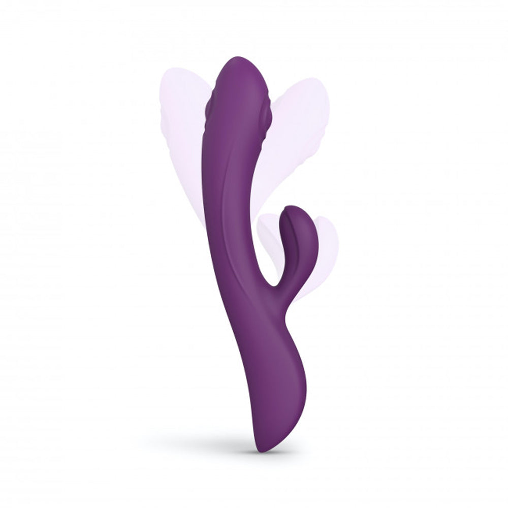 Love to Love Bunny & Clyde Rechargeable Tapping Rabbit Silicone Vibrator Purple Rain - Fantasies Boutique