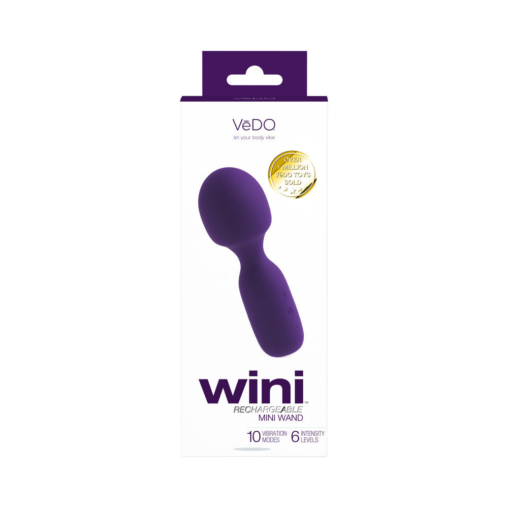 Vedo Wini Rechargeable Mini Wand Deep Purple - Fantasies Boutique